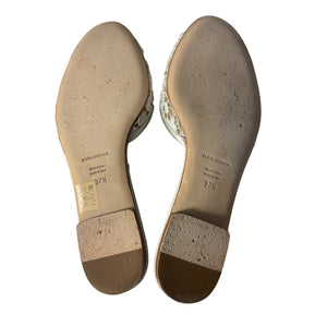 Dolce & Gabbana Embellished White Lace Crystal Slides Size 37.5 EU / US 7.5
