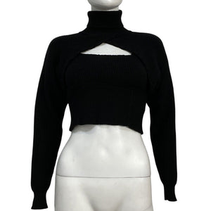 Astr The Label Cutout Black Taissa Sweater Top Size XS