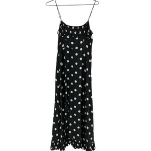 Dôen 'Rosaria' Black Silk Polka-Dot Midi Dress Size XS