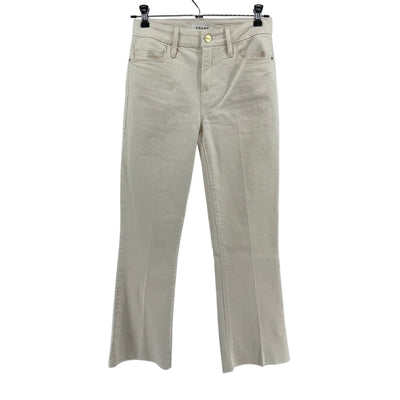 Frame Chic Cream Le Crop Mini Boot Denim Jeans Size 24