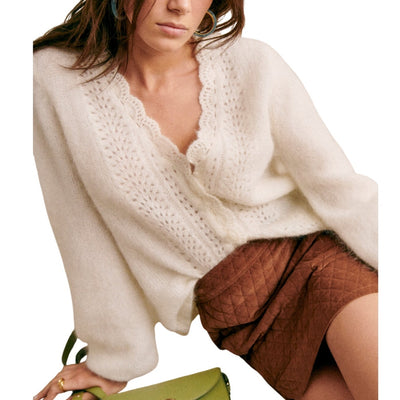 Sézane Delicate Beige Angelie Cardigan Size S