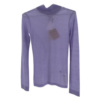 Nanushka Sheer Purple Harri Turtleneck Top Size M