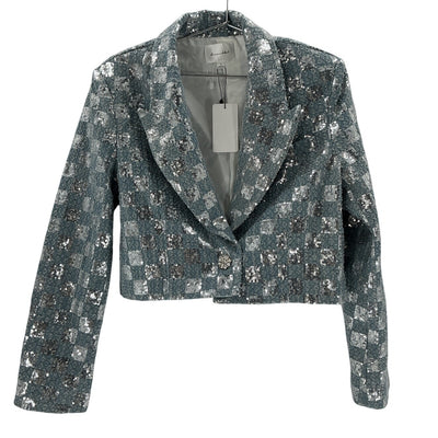 Line & Dot Sequined Blue Skylar Jacket Size M