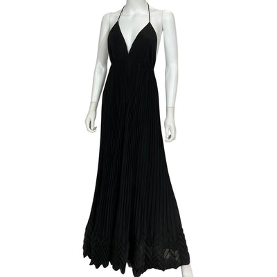 Alice + Olivia Pleated Black Adalyn Jumpsuit Size 4