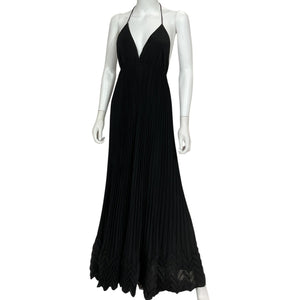 Alice + Olivia Pleated Black Adalyn Jumpsuit Size 4