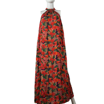 Solid & Striped Floral Multicolor Viv Halter Maxi Dress Size S