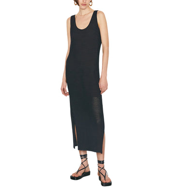 Frame Textured Black Crochet Midi Dress Size S / P