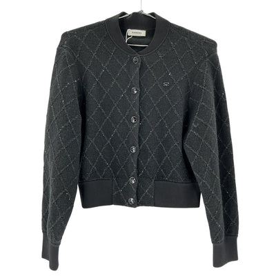 Sandro Sequined Black Coatigan Sweater Size S