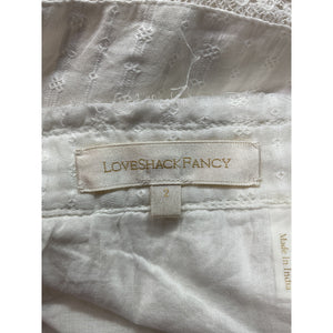 LoveShackFancy Ruffled White Effie Mini Skirt Size 2