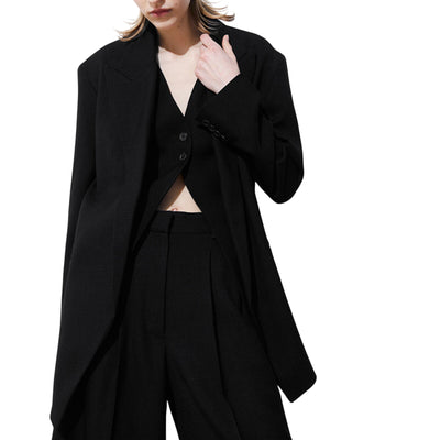 Cos Tailored Black Peak Lapel Blazer Size 2 NWT