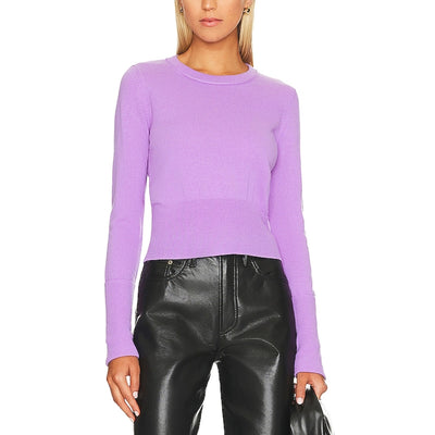 Autumn Cashmere Luxurious Hyacinth Cropped Crewneck Sweater Size S