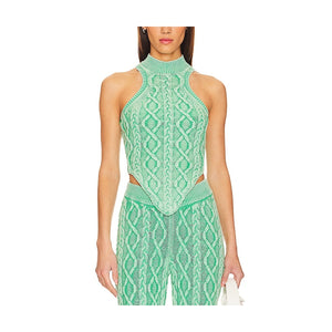 Ser O Ya Ribbed Green Mollie Knit Size L / XL Cotton Tank