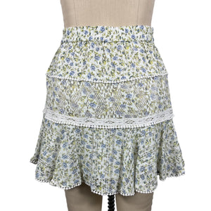 Loveshackfancy Romantic White Garden Stream Ruffle Skirt Size XS