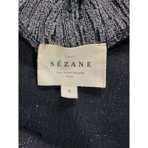 Sézane Metallic Silver Nemy Turtleneck Sweater Size S