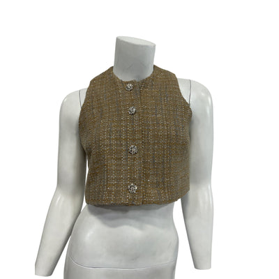 Sandro Embellished Camel Javier Top Size 0