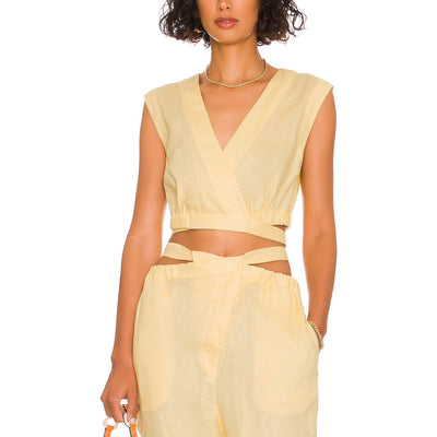 Nicholas Chic Custard Tarla Wrap Blouse Size 0