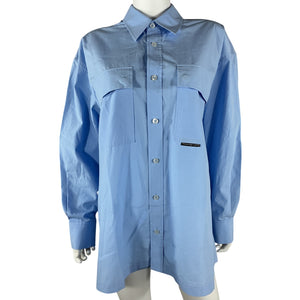 Alexander Wang Oversized Blue Chambray Button Down Shirt Size XS