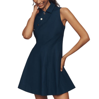 Amur Sleeveless Collared Blue Gail Mini Dress Size 8