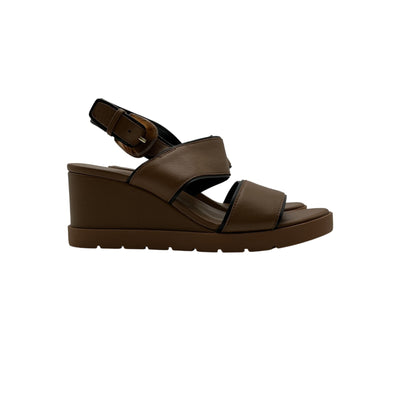 Vince Chic Brown Roma Slingback Platform Wedge Sandals Size 8.5 M