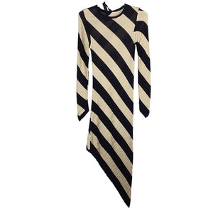 Petar Petrov Striped Tan Black Adon Size 36 (US 4) Dress