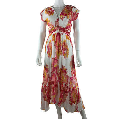 Ramy Brook Vibrant White Punch Floral Rachel Maxi Dress Size XXS NWT