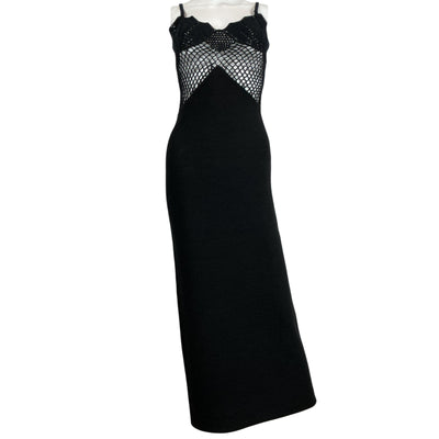Staud Crochet Black Tara Maxi Dress Size XS