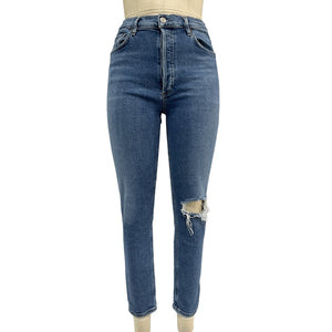 Agolde 'Nico' Blue Cotton Denim Jean Size 28