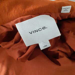 Vince Tailored Rust Amber Wrap Size M Coat