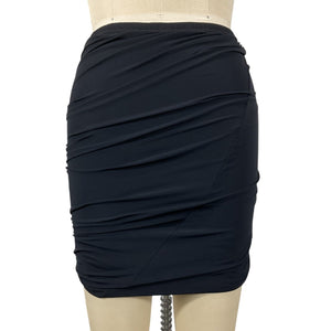 Rick Owens Sleek Black Ruched Mini Skirt Size IT 38 / US 2