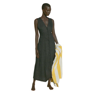 Dôen 'Allene' Black Linen Dress Size S