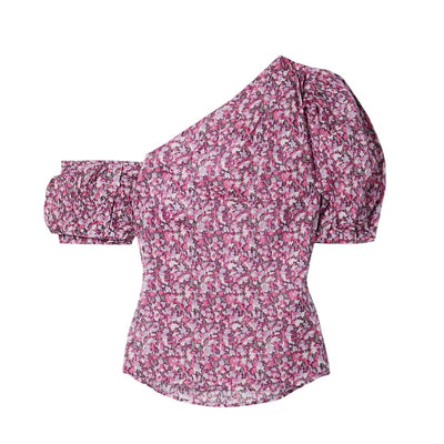 Isabel Marant One-Shoulder Magenta Liddy Top Size 34