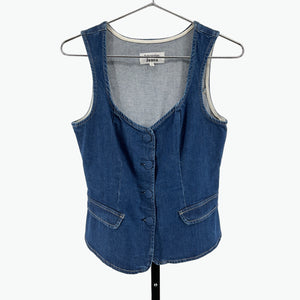 Reformation 'Asha' Blue Cotton Denim Top Size 8