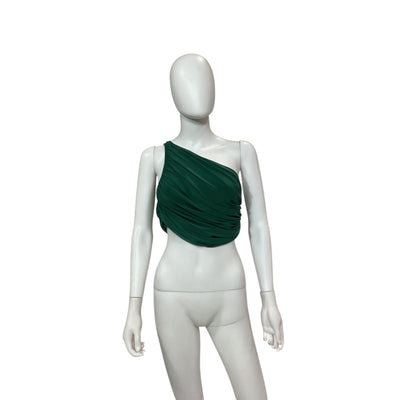 Norma Kamali Draped Mountain Green Diana Top Size S