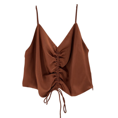 Allsaints Ruched Brown Alexia Cami Top Size 6