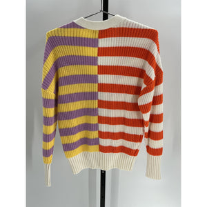 Staud 'Essex' Orange Colorblock Striped Cardigan Size XS