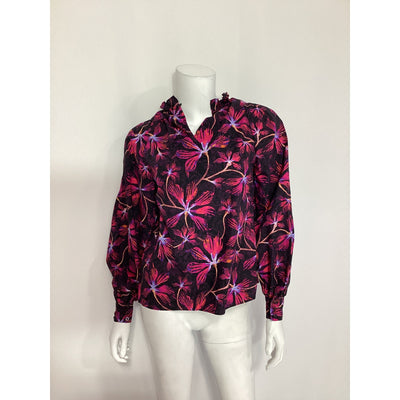 Ulla Johnson 'Marlie' Red Cotton Poplin Blouse Size 0