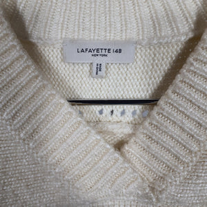 Lafayette 148 Cozy Cream Silk Blend V Neck Size XS Sweater