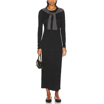 Rag & Bone Sleek Black Crewneck Maxi Dress Size S NWT