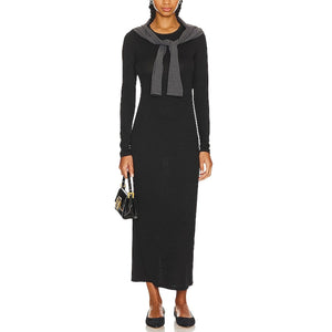 Rag & Bone Sleek Black Crewneck Maxi Dress Size S NWT