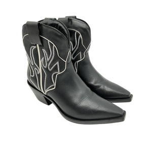 Reformation Sleek Black Otto Western Boots Size 6.5