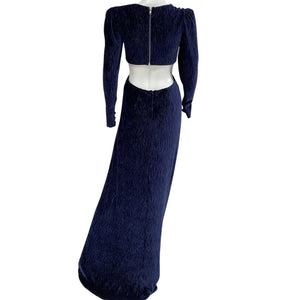 Patbo Textured Purple Velvet Cutout Gown Size 4