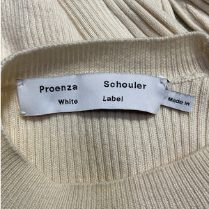 Proenza Schouler Ribbed Cream Button Sleeve Sweater Size XS