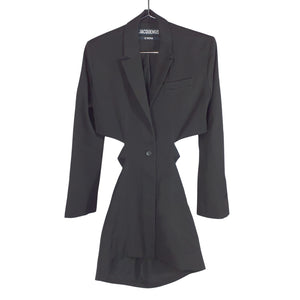 Jacquemus Cutout Wool Black Bari Mini Dress Size 36 EU / US 4