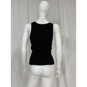 Favorite Daughter Black 'The Take It Easy' Merino Wool Rib Scoop Neck Tank Top Size S