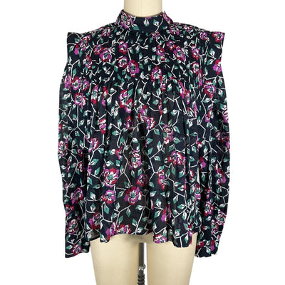 Isabel Marant Floral Print Black Vega Blouse Size FR 36 / US 4