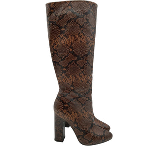 Lpa Snakeskin Brown Greta Knee High Boots Size 5.5