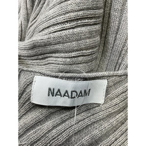 Naadam Ribbed Cutout Back Grey Cotton Sweater Size L