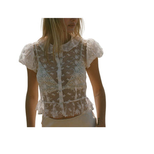 Dôen 'Regina' White Nylon Top Size M