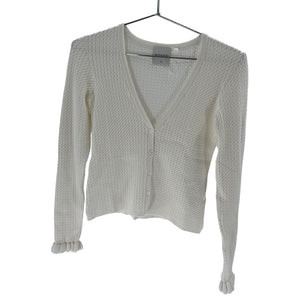Posse Textured White Iris Cardigan Sweater Size XS
