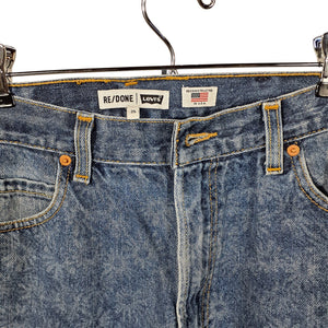 Re/Done Floral Indigo Dai Blue 70s Straight Size 25 (2) Jeans